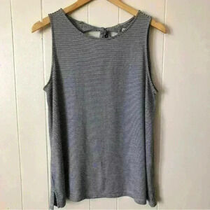 LOFT 2Ties in the back Striped Cotton Blend Top Size M